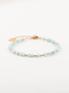bracelet perle en plaqué or et pierre naturelle pour femme 
