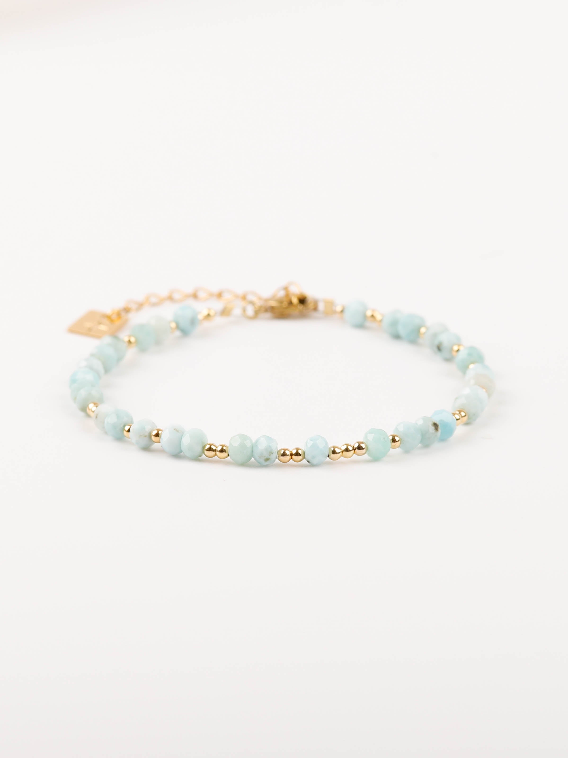 bracelet perle en plaqué or et pierre naturelle pour femme 