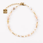 bracelet perle en plaqué or et pierre naturelle pour femme 