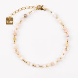 bracelet perle en plaqué or et pierre naturelle pour femme 