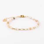 bracelet perle en plaqué or et pierre naturelle pour femme 