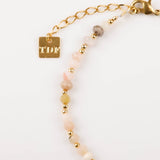 bracelet perle en plaqué or et pierre naturelle pour femme 