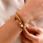 bracelet en pierre de jaspe et plaqué or pour femme