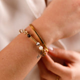 bracelet en pierre de jaspe et plaqué or pour femme