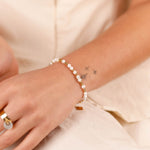 bracelet en perle de nacre et plaqué or pour femme 