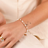 bracelet en perle de nacre et plaqué or pour femme 