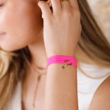 bracelet cordon et maille en plaqué or pour femme 