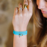 bracelet cordon et maille en plaqué or pour femme 
