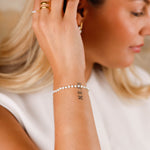 bracelet en acier inoxydable et nacre pour femme 