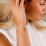bracelet en acier inoxydable et nacre pour femme 