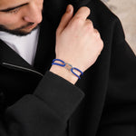 bracelet en argent 925 et cordon pour homme 
