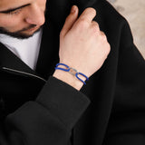 bracelet en argent 925 et cordon pour homme 