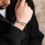 bracelet en argent 925 et cordon pour homme 