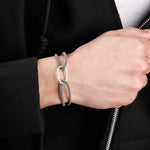 bracelet en argent 925 et cordon pour homme 