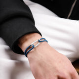 bracelet en argent 925 et cordon pour homme 