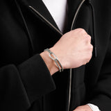 bracelet en argent 925 et cordon pour homme 