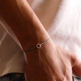 bracelet en argent 925 et cordon pour homme