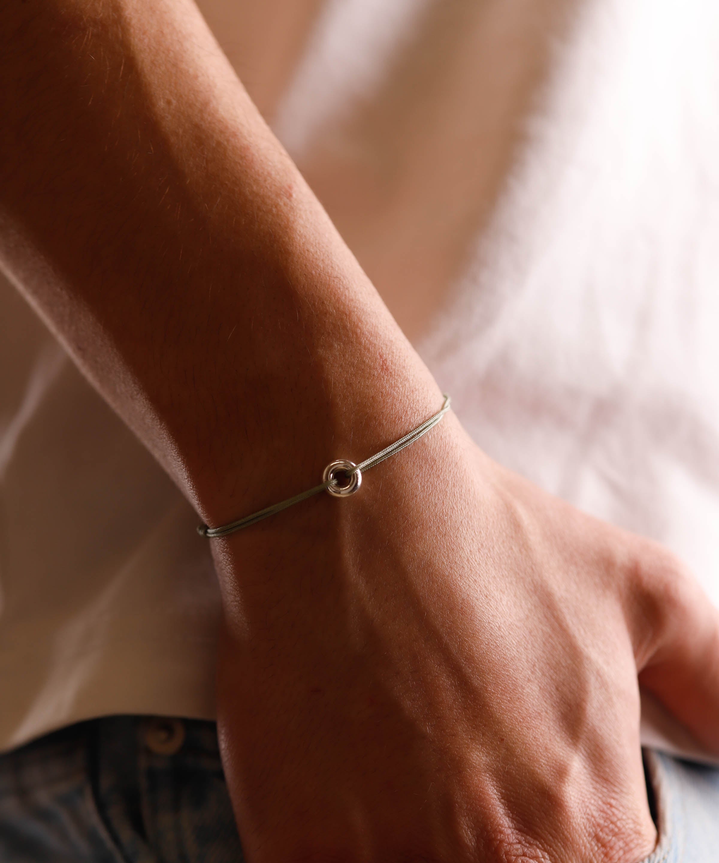 bracelet en argent 925 et cordon pour homme