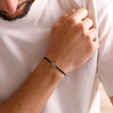 bracelet en argent 925 et cordon pour homme