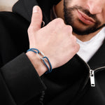 bracelet en argent 925 et cordon pour homme 