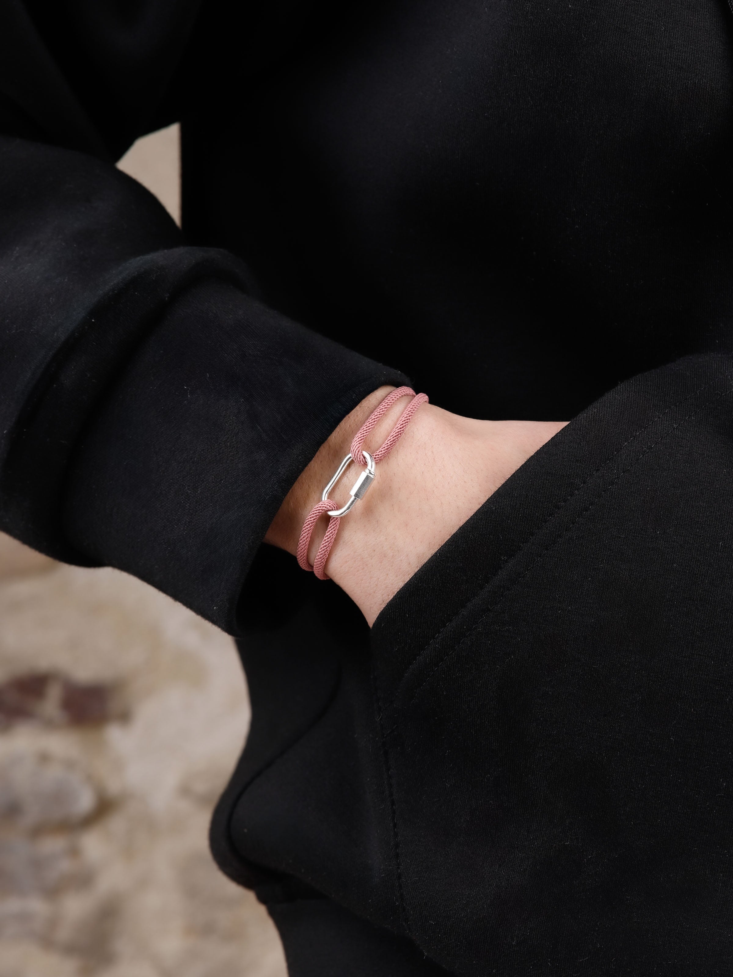 bracelet en argent 925 et cordon pour homme 