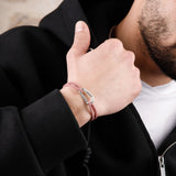 bracelet en argent 925 et cordon pour homme 