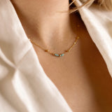 collier en acier inoxydable et amazonite pour femme 