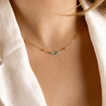 collier en acier inoxydable et amazonite pour femme 