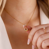 collier en acier inoxydable avec cercle pour femme 