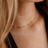 collier en acier inoxydable et nacre pour femme 