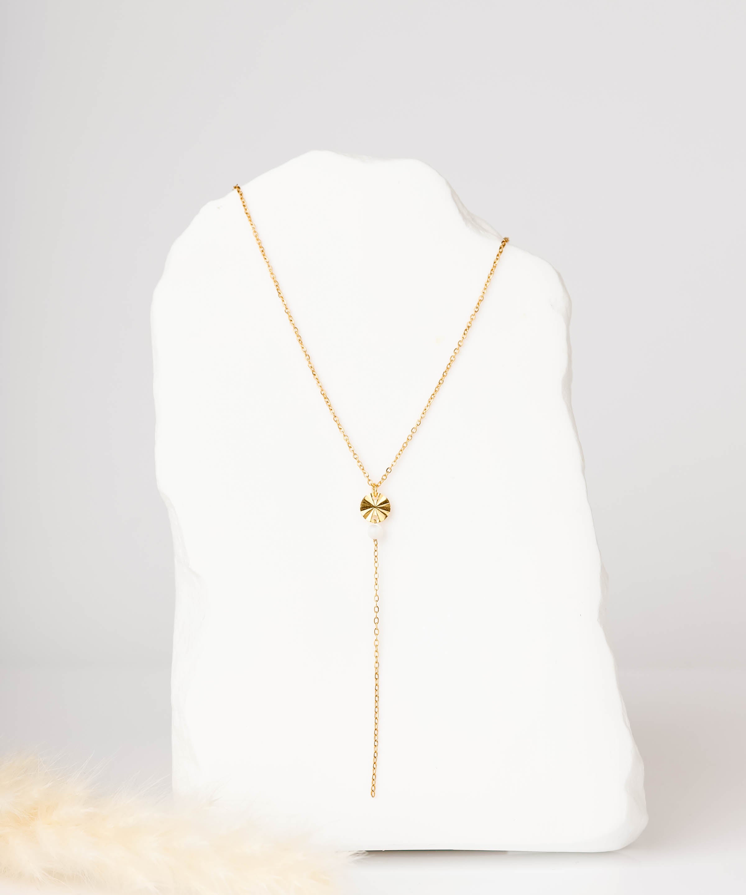collier sautoir en acier inoxydable pour femme 