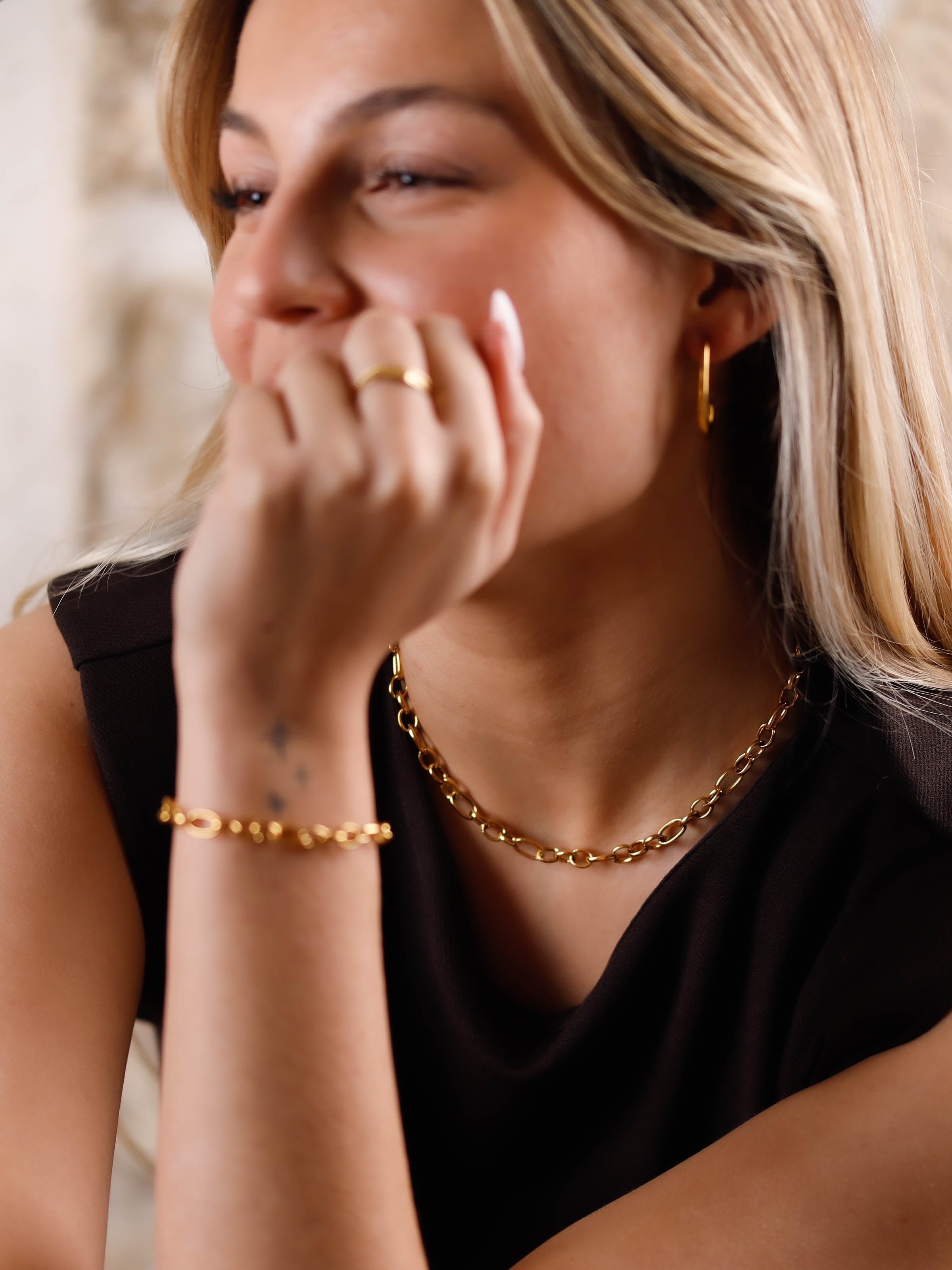 collier en acier inoxydable pour femme 