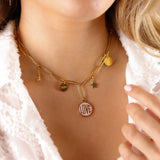collier charm's en acier inoxydable pour femme