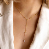 Sautoir - Chaîne - Acier inoxydable - fleur nacré - MARIA