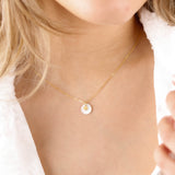 Collier - Chaine - Acier inoxydable - Pampille trèfle - Nacre - ALMA