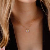 collier en acier inoxydable et nacre pour femme 