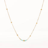 collier en acier inoxydable et amazonite pour femme 