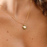 Collier - Disque - Acier inoxydable - Nacre - NOELIA