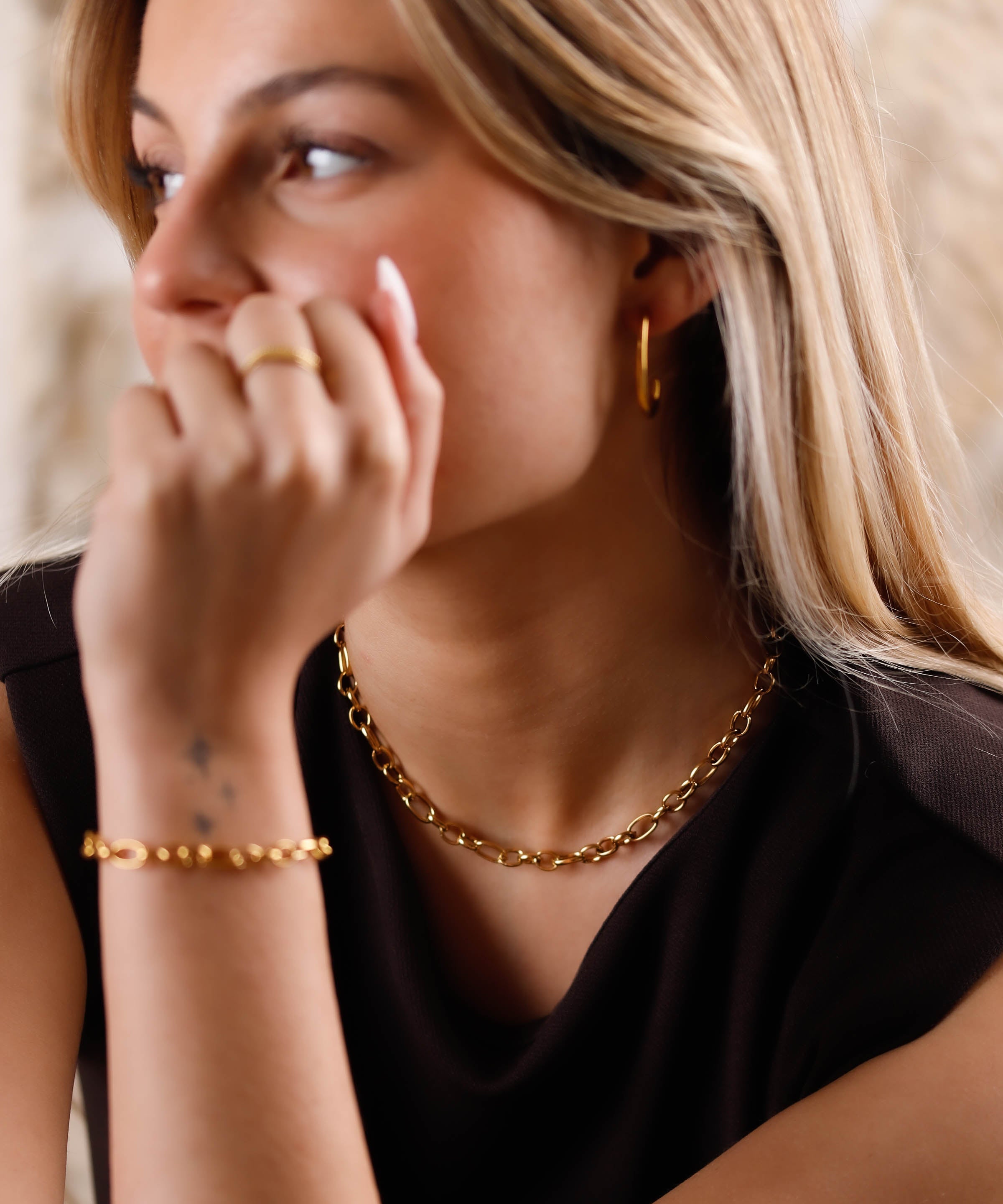 collier en acier inoxydable pour femme 