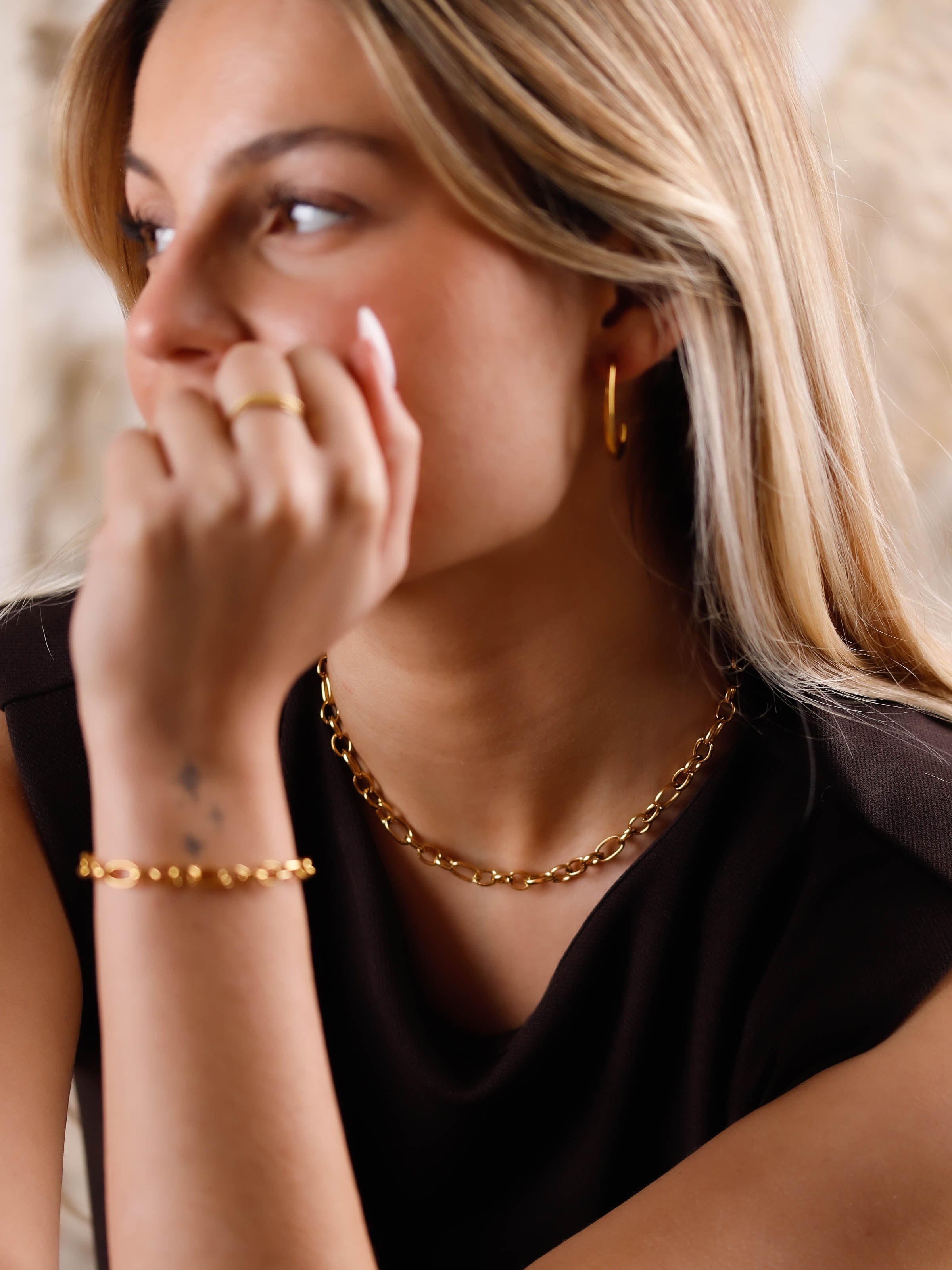 collier en acier inoxydable pour femme 