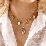 collier charm's en acier inoxydable pour femme 
