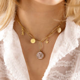 collier charm's en acier inoxydable pour femme 
