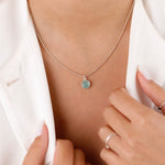 collier en argent 925 et amazonite pour femme 