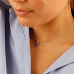 collier en argent 925 et onyx bleu pour femme 