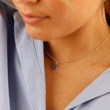 collier en argent 925 et onyx bleu pour femme 