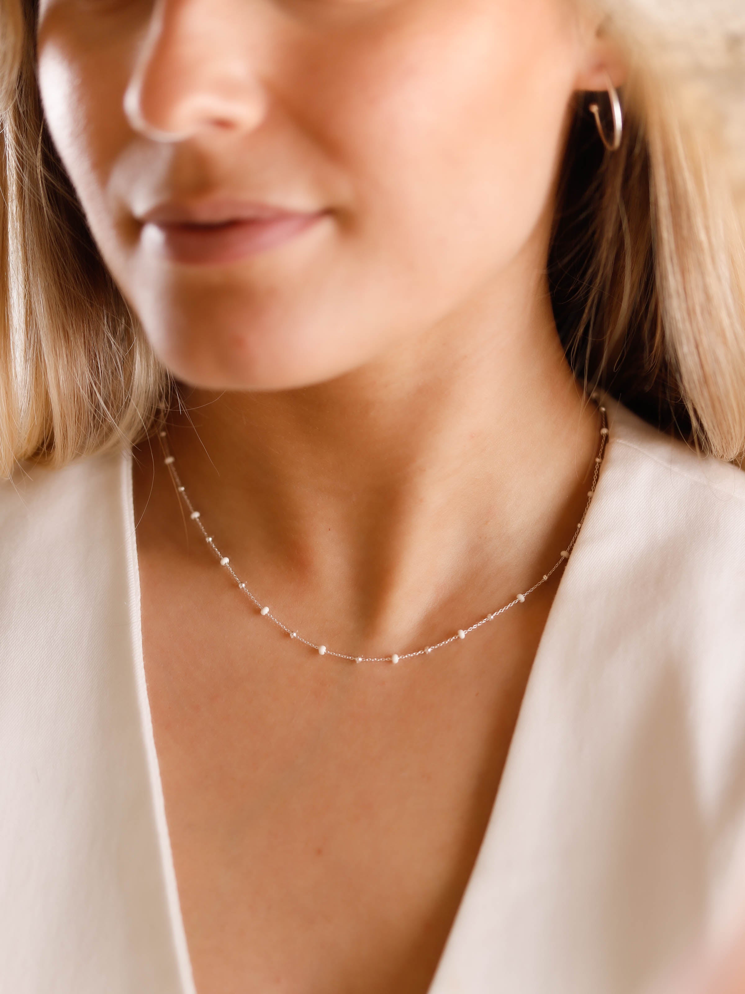 collier en argent 925 et résine pour femme 