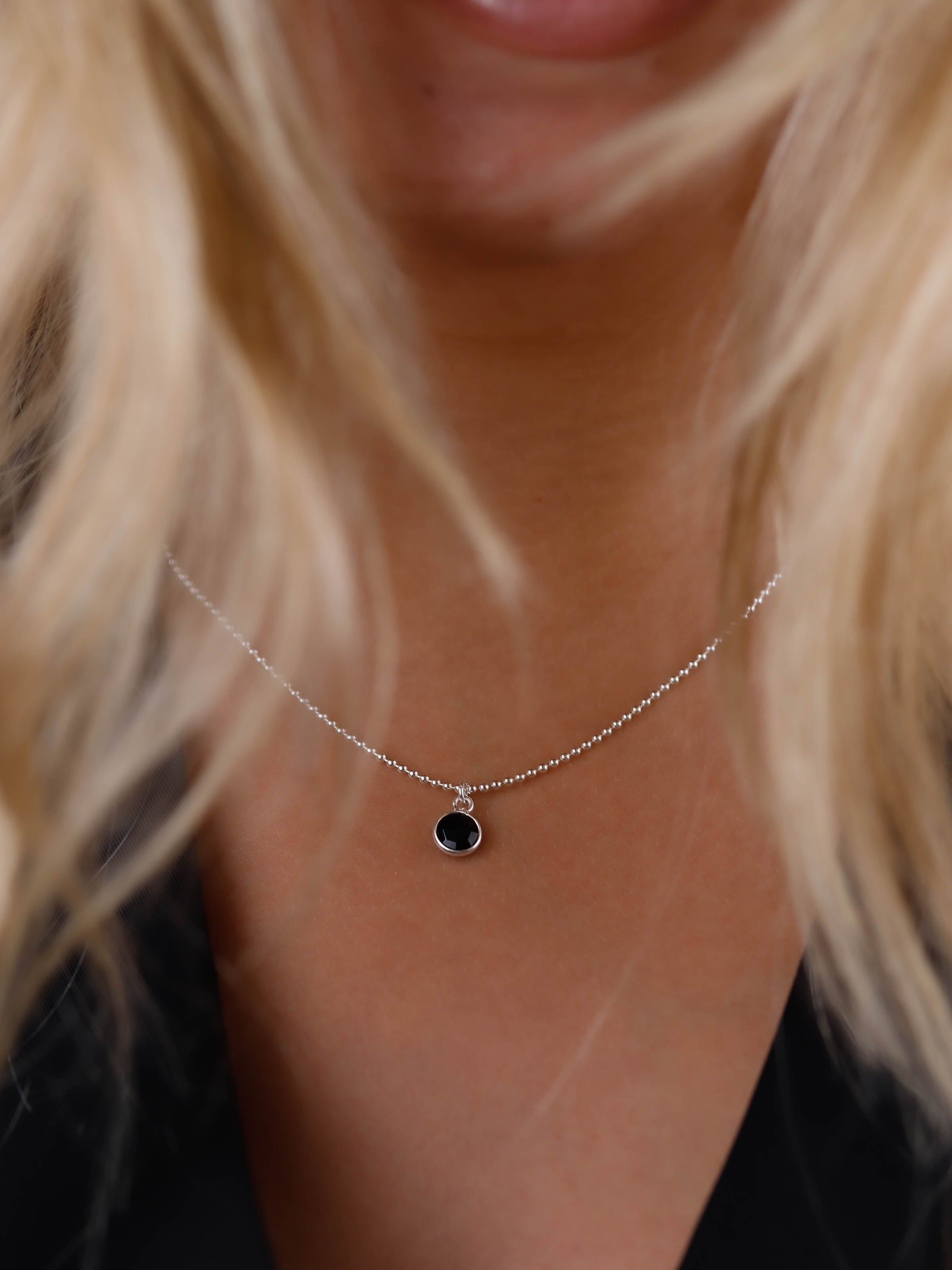 collier en argent 925 et onyx pour femme 