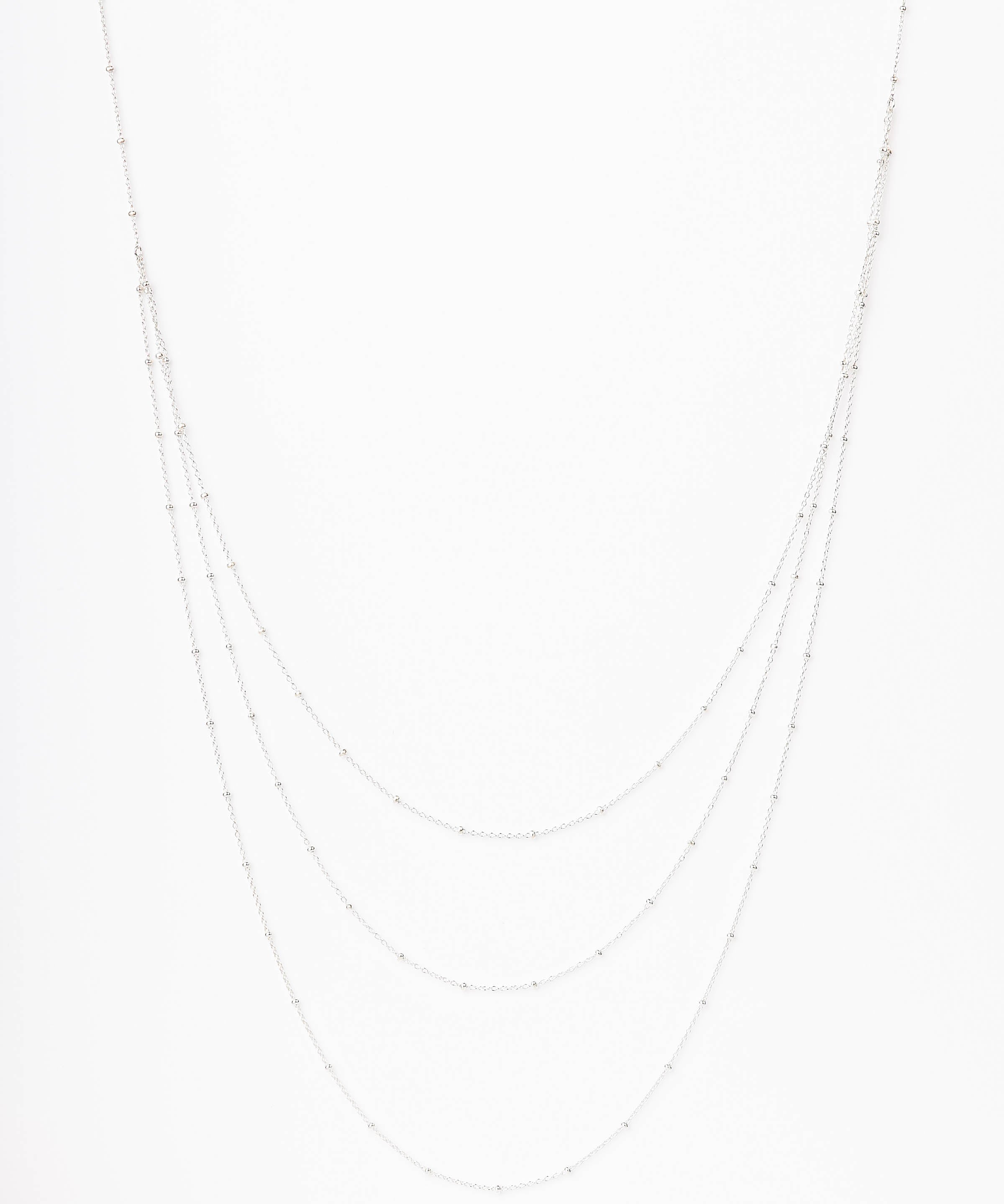 collier en argent 925 triple chaîne pour femme 