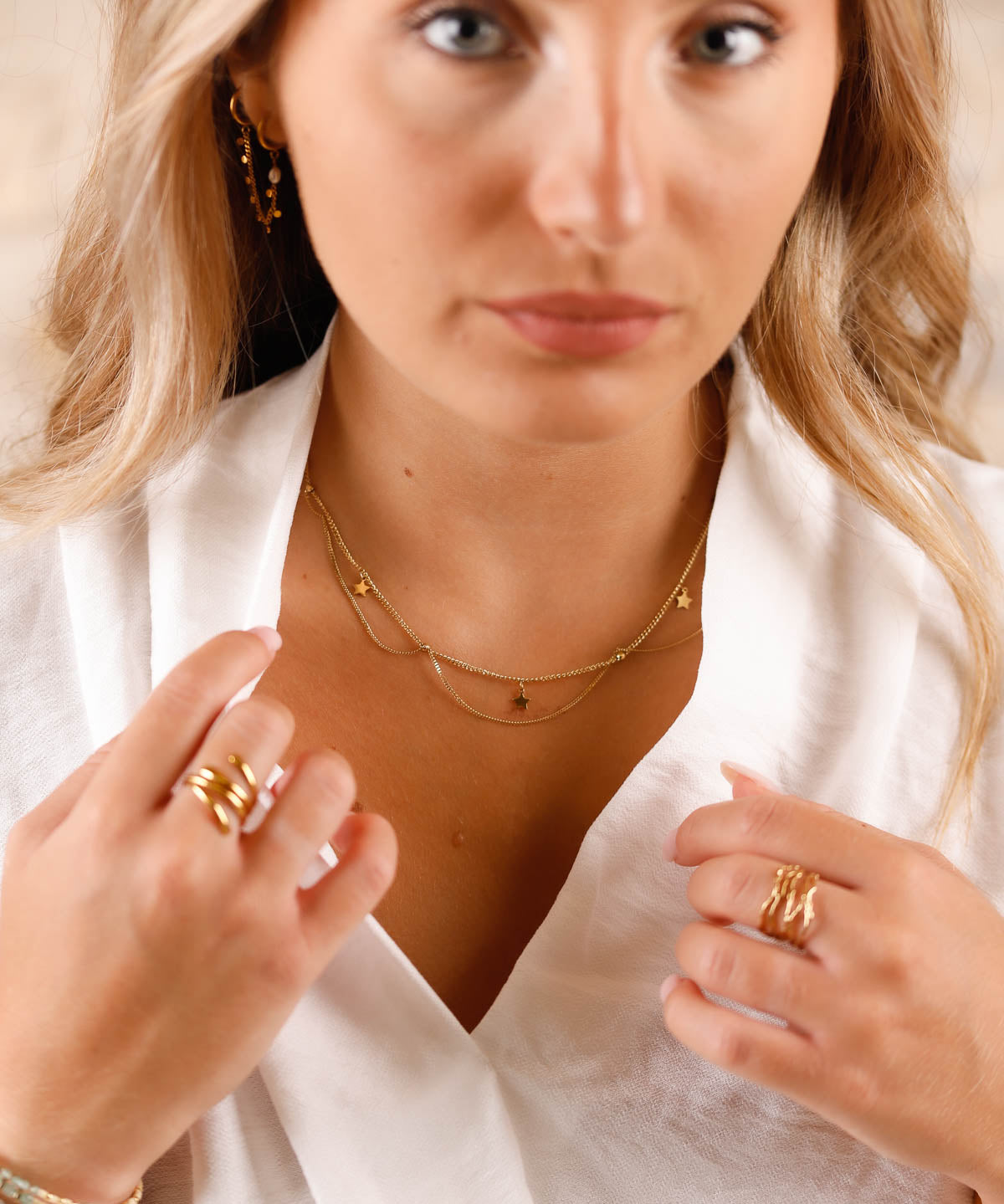 collier charm's étoile en acier inoxydable pour femme