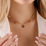 collier martelé en acier inoxydable pour femme 